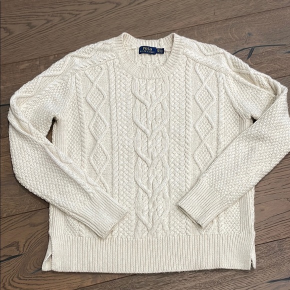 Polo Ralph Lauren Other - Polo Ralph Lauren Cream Fisherman Coastal Cable Knit Crewneck Sweater XS